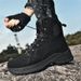 High-top Boots Men Anti-slip Lace-up Breathable Casual Sports Shoes Men Wear-resistant Lace-up Low-top Outdoor Men Hiking Shoes_vogvips.com