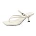 MTX 2025 Summer New French Style Square Kitten Toe Post Sandals Plus Size High Heel Flip-Flops Women Fashion Outdoor Wear_vogvips.com
