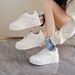 W3612 New Leather Autumn White Thick Sole With Increased Height, Fashionable Casual Shoes, Versatile Women's Shoes_vogvips.com