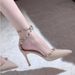 2025 New Sexy Rivet High Heels With Single Strap Women, Thin Heel Closed-Toe Sandals, Elegant And Suitable For Dresses,_vogvips.com