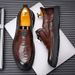 Euro Step Live Leather Men's Business Casual Korean Loafers British Style Slip-On Shoes Trendy_vogvips.com