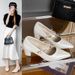 Miss Binli's 2026 Spring Bestseller: Mocha Brown Small Gold Bar High Heels, Pearl White Versatile High-End Fashion_vogvips.com