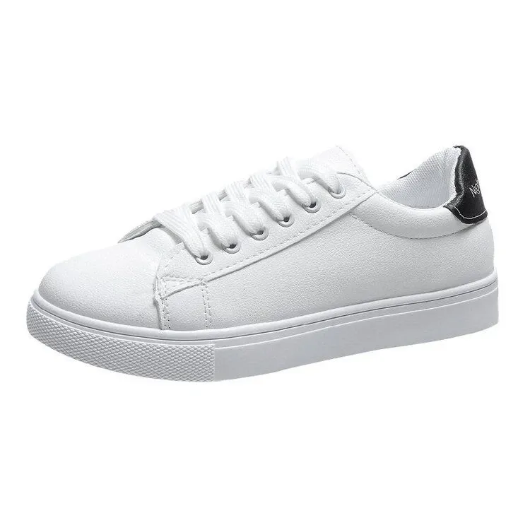 Women Sneakers 2024 Fashion Breathble Vulcanized Pu Leather Platform White Lace Up Casual Shoes Zapatos Mujer_vogvips.com