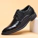 2025 Leather New Business Formal Casual Crocodile Pattern Men's British Korean Version Pointed Oversized Shoes_vogvips.com