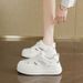 Soft, Cushioned Thick-soled Elevating Mesh Sneakers For Women; Breathable Mesh Uppers, 2026 New Summer Style—ultralight Hollowed-out Slip-ons In_vogvips.com