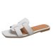 Large Size Women's Shoes, Slippers, Daily Style Woven One Word Strap, Heel, Flat Bottomed Rubber Slipper Batch_vogvips.com