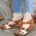 Cross-border Plus-size 2021 European And American Round-toe Wedge Heel Velcro Strap Outdoor Straw Women's Sandals In_vogvips.com