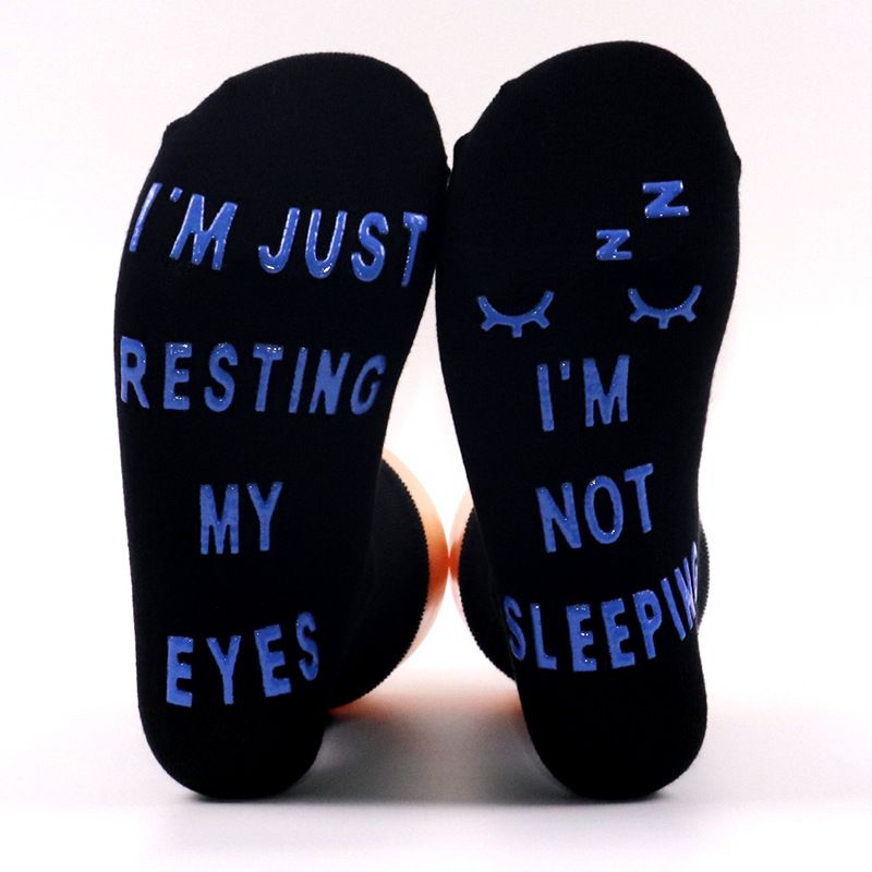 creative funny cotton socks soles letters non slip dotted floor socks mid tube sports socks_vogvips.com