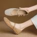 French Style 2025 Summer New Hollowed Out Woven Round Toe Flat Sole Single Shoe With A Straight Strap And Low Heel Mary_vogvips.com