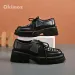 Casual Running Sneaker Designer Stylish Black Leather Platform Shoes With Polka Dot Lace Up Detail OKIMOZ Big Size_vogvips.com