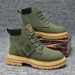 Men's High-Top Martin Boots - Waterproof PU Leather Desert Work Boots For Outdoor & Casual Wear_vogvips.com