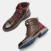 Large Men's Leather Single Fashionable And Beautiful Sizes, Work Clothes, Short Boots, High Top Martin Boots_vogvips.com