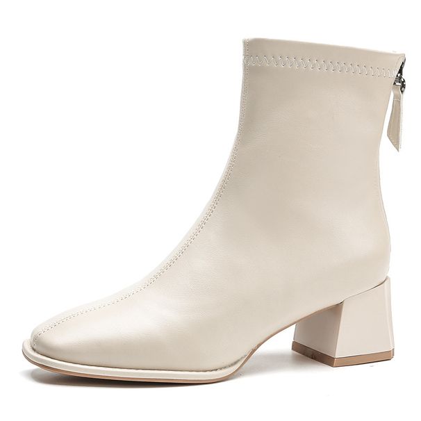 women's Martin Boots, 2025 Autumn And Winter New Model, With Back Zipper, Plush Lining, Square Toe, High_vogvips.com