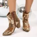 Stylish Sequin Booties Fall Pointed Toe Side Zip Anti Slip Wear Resistant Plus Size Block Heel Single Boots 251107_vogvips.com