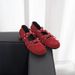 Sheepskin Version Red Bowknot Small Shoes For Women Autumn Genuine Leather Retro Shallow Mouth Rivet Ballet Flat Shoes_vogvips.com