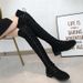 Plus Size 35-43 Flat Over-the-Knee Women's Long Autumn Winter New Suede Motorcycle Boots_vogvips.com