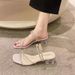 Two-Way Wear Summer For Women 2024 New Style Rhinestone Fairy Crystal Chunky Heel Sandals Internet Celebrity High Heels_vogvips.com