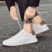 Men's Little White Shoes Breathable Leather Board Shoes Casual Shoes Comfortable Low-top Shoes_vogvips.com