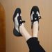 Soft-soled Sheepskin Casual For Women, 2026 Spring New Style Small Leather Thick-soled Mary Jane Women's Shoes, Lace-up_vogvips.com