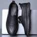 Euro Step New Leather Cowhide Business Loafers Casual Men's Shoes Soft Sole Non-Slip_vogvips.com