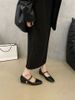 Black Thick Comfortable Single Shoe Women's Shallow Mouth Mid Heel Work Korean Version Gentle Style Square Toe Soft_vogvips.com