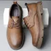 Cow Leather Autumn Platform For Fashion Casual Derby Shoes Male Low Top Work Ankle Boots Men 250612_vogvips.com