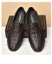 Embossed Crocodile Pattern Soft Sole Foot Loafer Casual Men's Shoes_vogvips.com