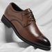 Euro Step Leather 2025 Spring New Brogue Business Trendy Men's British Style Pointed Toe Office Formal Shoes_vogvips.com