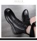 Genuine Leather Martin Boots Men's High-top Heightening Korean Version Leather Boots Trendy Men's Tooling Locomotive Boots_vogvips.com