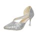 Women's European American Style Pointed Toe High Heels Crystal Heel Sequins Sexy Plus Size Fashion Shoes Size 43_vogvips.com