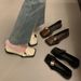Vintage British Style Metal Buckle Single 2025 New Square Toe Soft Sole Loafers Women Slip-On Small Leather Shoes_vogvips.com