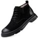 Top Martin Boots Men's Shoes Medium Tube Tooling Boots Velvet Warm Polish High-top Leather Boots Men_vogvips.com