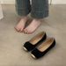 Spring Round Head Flat Bottom Mary Jane Single Shoes Simple Soft Leather One-word Buckle With Versatile Women's Shoes_vogvips.com