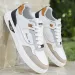 Men's Running Shoes White Grey Blue Color Block Low Top Sneakers Daily Outfit_vogvips.com