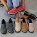 SHLIANG Woman Spring Autumn New British Style Flats Comfortable Low Heel Slip On Shoes Ladies Solid Color Platform Loafers Shoes Y0615_vogvips.com