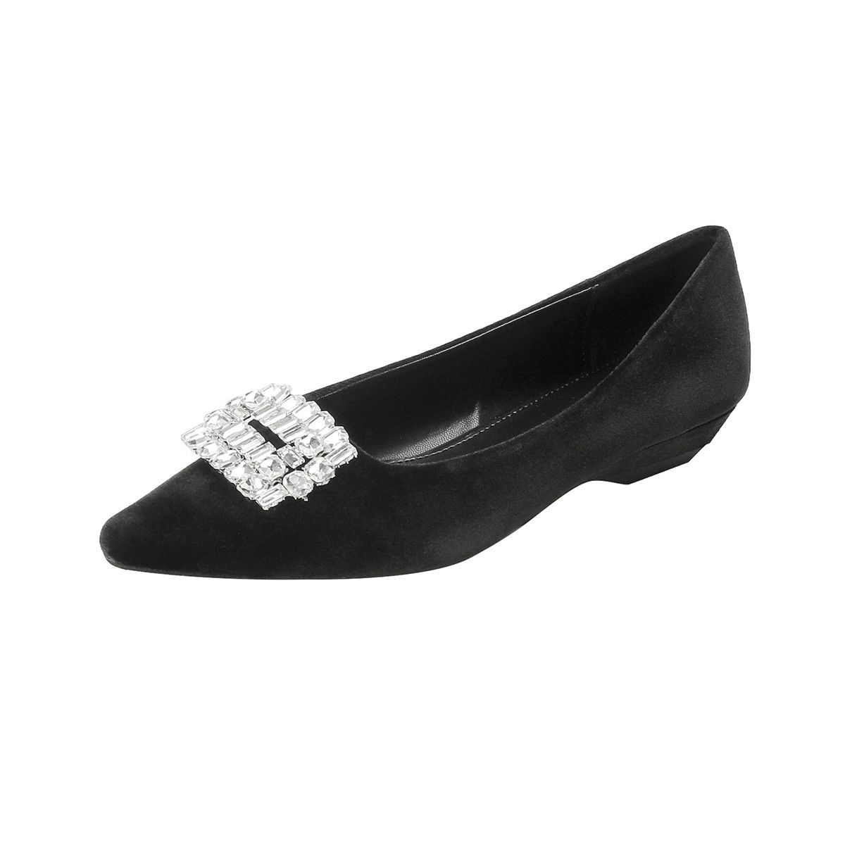 Coarse-heeled Single Shoes, Female Pointed Head, Shallow Mouth, One Foot, Rhinestone Temperament, Fairy, Wind Doudou Shoes, Female_vogvips.com