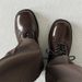 Euro Step Brown Square Toe Derby Men, Thick Sole Height Increasing British Style, Glossy Patent Casual Loafers, Versatile Leather_vogvips.com