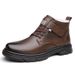 European Warm Series 2025 Autumn Winter Men's Cotton Shoes With Fleece Lining Warm Snow Martin Leather Boots_vogvips.com