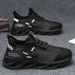 Summer Men's Shoes New Breathable Hollow Mesh Shoes Men's Sports Shoes Trendy Versatile Thick-soled Casual Fly-woven Shoes Men_vogvips.com