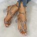 European And American Cross-border Wholesale Plus-size Women's Sandals, New Summer Korean Style One-strap Rhinestone_vogvips.com