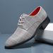 Men's Fashion Business Casual Leather Shoes Lace up Textured Barber Shoes Korean Foreign Trade Large Size Men's Shoes_vogvips.com