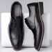 Business Dress Leather Fashion British Block Large Men's Lace Derby Shoes Size 4748_vogvips.com