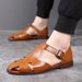 Men’s Shoes High End Middle Eastern Cage Sandals Closed Toe Men's Roman Shoes, Fashionable Closed Toe Breathable Business Casual Decorative Buckle_vogvips.com