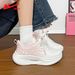Pull-back Women's Shoes, New Spring-summer Leather Sports Shoes For Women, Lightweight Soft-soled Casual Running Shoes, Thick-soled Height-increasing Shoes_vogvips.com