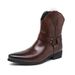 European Warm Series Men's Martin High Top Pointed Toe British Style Short Winter New Mid-Calf Height Increasing Zipper Casual Leather Boots_vogvips.com