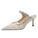 Women's Patent Leather Slip-On Mules Summer Pointed Toe High Heel Strappy Sandals JC Stilettos_vogvips.com