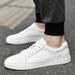 Casual Shallow Mouth Board Shoes Men's Shoes Men's Irst Layer Cowhide White Shoes Sports Shoes_vogvips.com