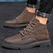 European Warm Series Classic Black Martin Autumn Casual Breathable High-top Leather Shoes Men's Youth Trendy Mid-top Work Boots_vogvips.com