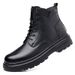 European Warm Series 2025 New Top Layer Cowhide Men's Genuine Leather Martin Winter High-top Work Boots With Fleece Lining Versatile_vogvips.com