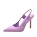 High Heels Thin Heel 2024 Spring Autumn New Satin Blue Pointed Single Back Strap Dress Shoes Closed Toe Women Sandals_vogvips.com